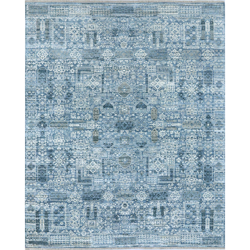 Tapis rectangulaire noué à la main, Rectangle de 5 pi x 8 pi
