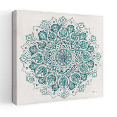 Spirale mandala, art floral vert