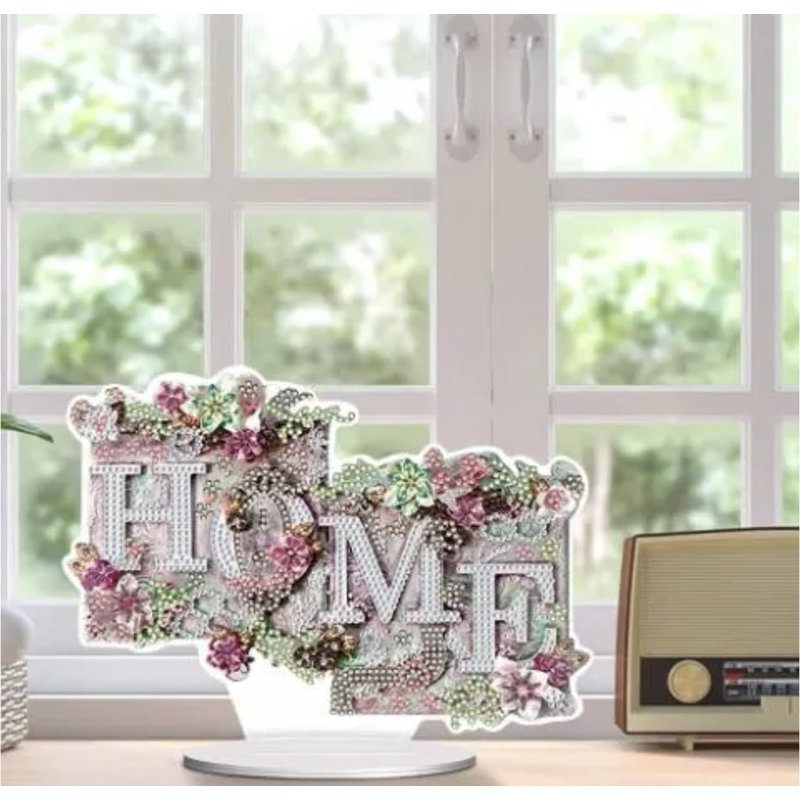 Reay 5D DIY Beautiful Pink Home Floral Tabletop Diamond Painting Kit