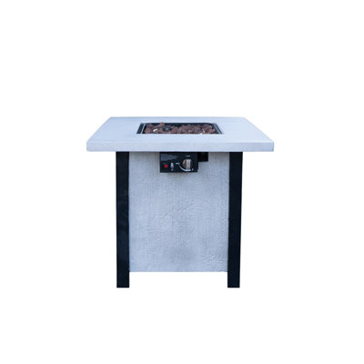 25" H Outdoor Patio Propane Gas Fire Pit Table - 50,000 BTU High-temperature-resistant carving process for environmentally friendly materials with the effect of charcoal grain