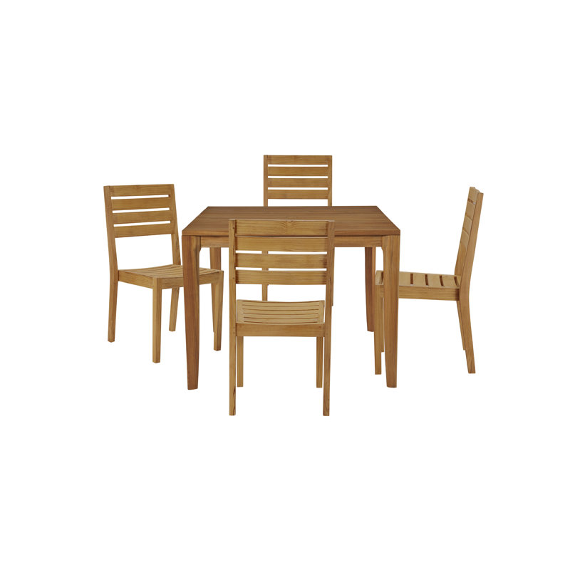 Venice Teak Outdoor Dining Stacking Chair (Set of 2)