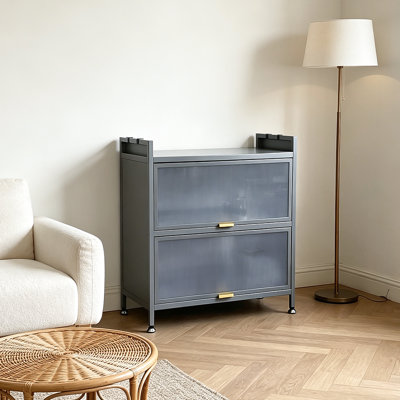 Armoire de rangement en métal à trois niveaux avec portes JOYBOS