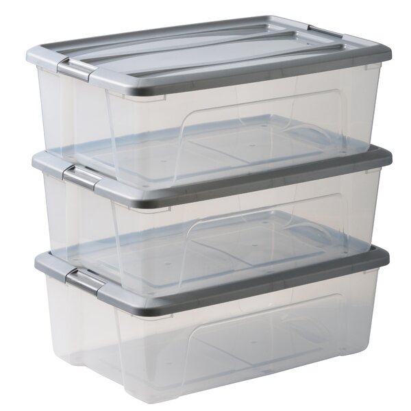 Aufbewahrungsbox mit Deckel 56L Boxen Aufbewahrung Ordnungsboxen  Kunststoffbox