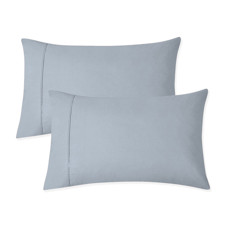 Taies d'oreiller en coton de qualité supérieure Supima ultra-douce et soyeuse 800TC, Standard, Bleu clair
