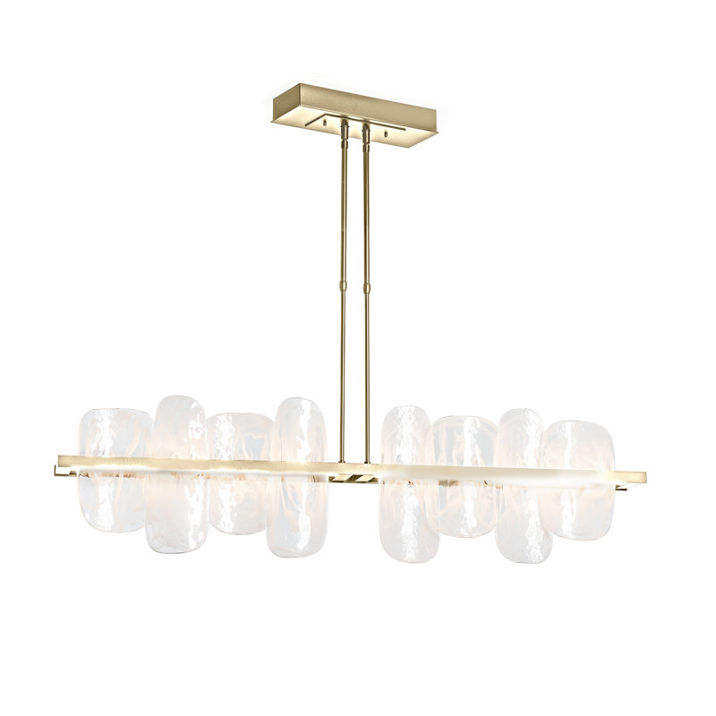 Luminaire suspendu linéaire à 1 lumière pour îlot de cuisine Vitre, Laiton moderne