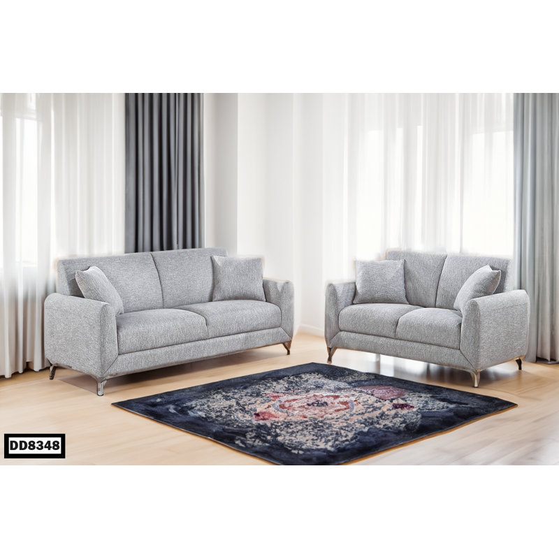 Causeuse à accoudoirs arrondis 75 po Eirin, Gris