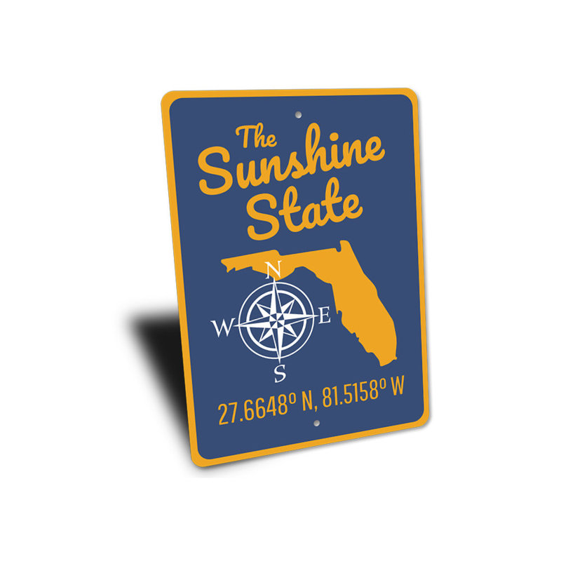 Plaque en aluminium Sunshine State, H 14 po x l 10 po x P 0,04 po