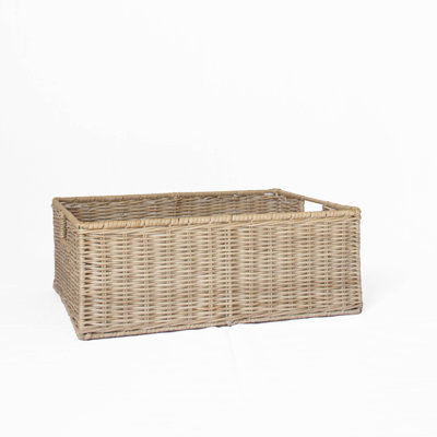Wicker Shallow Storage Basket - Medium