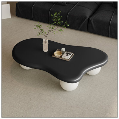 Table basse en forme de nuage avec 3 pieds sphériques, table centrale
