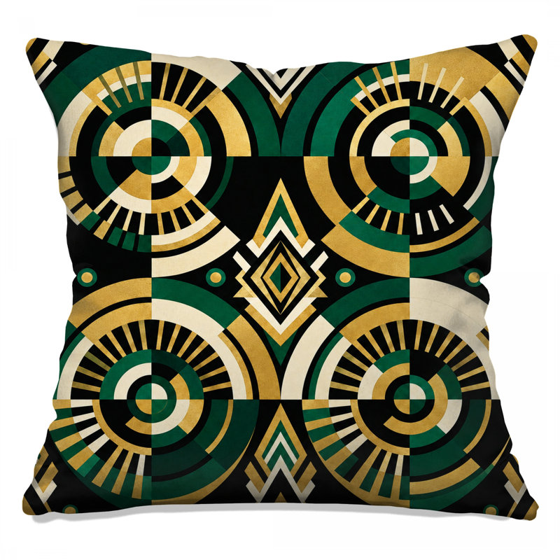 Coussins géométriques Art Deco, 14 x 14 inches