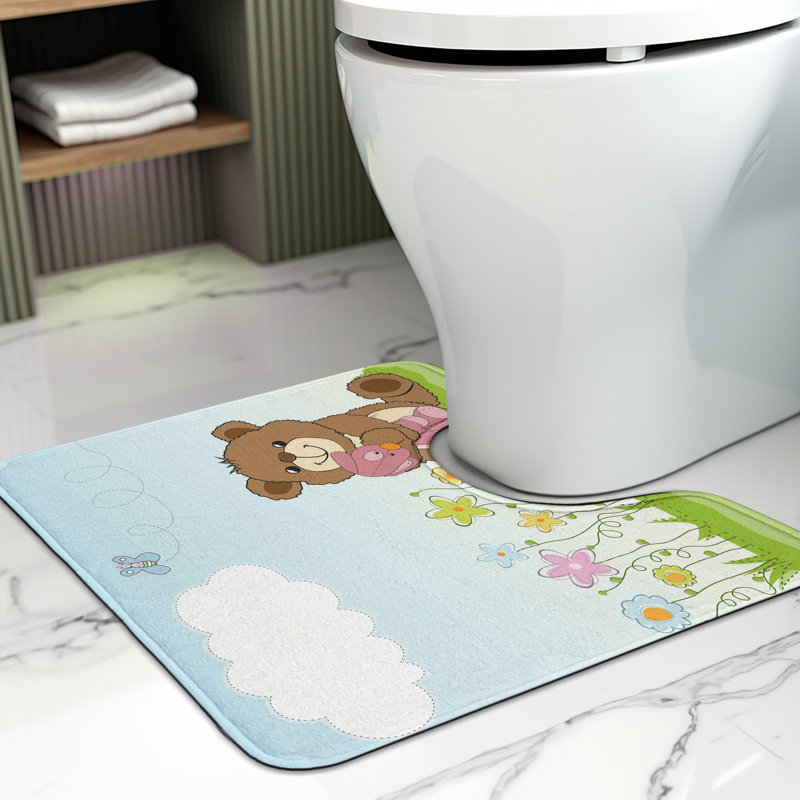 Multicolore tapis de salle de bain en forme de U Flower
