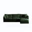 Canapé modulaire surdimensionné en L avec repose-pieds réversible en chenille verte Free Combination Comfy Upholstery-882637524