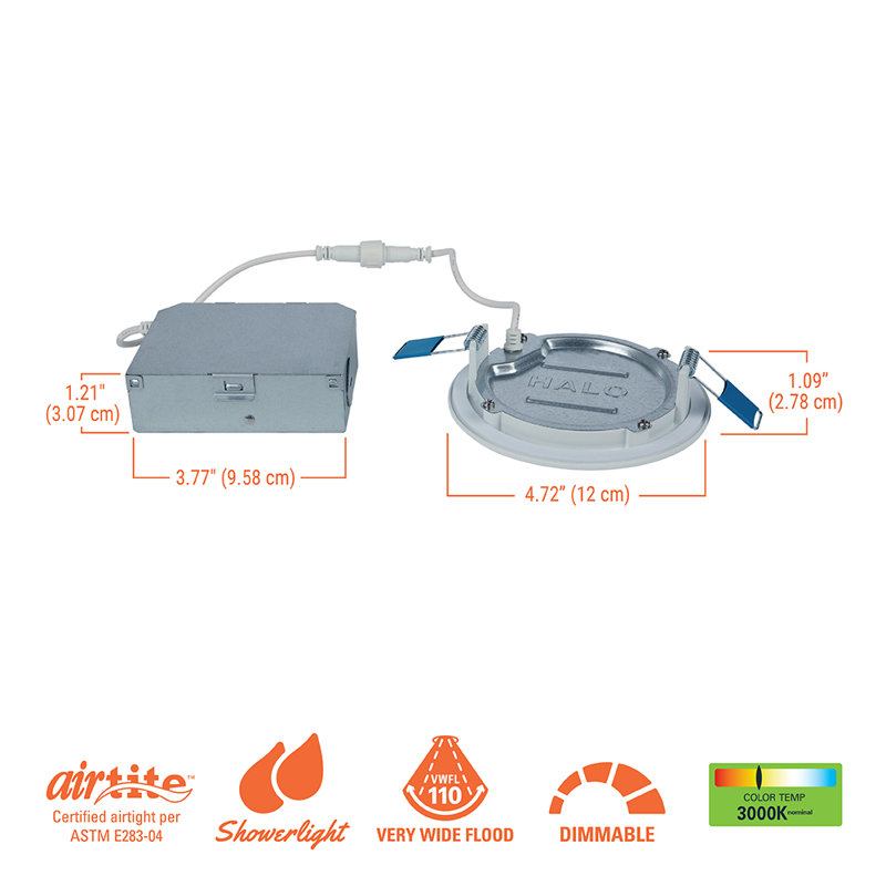 Ensemble d'éclairage encastré à DEL sans fil 4 po 3000K