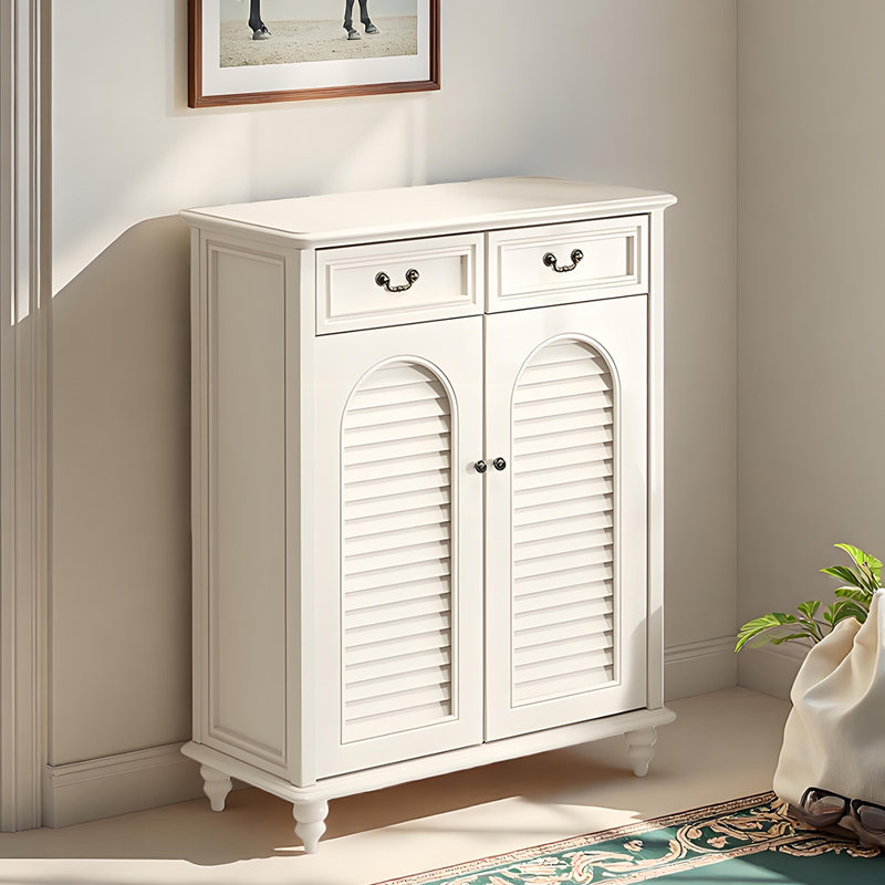 French style romantic storage shoe cabinet, 41.34" H x 31.5" W x 14.96" D