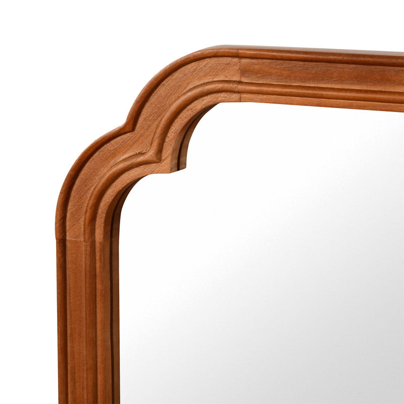 Miroir de coin arrondi 20 po x 30 po, Brun jaune, 30 po x 20 po
