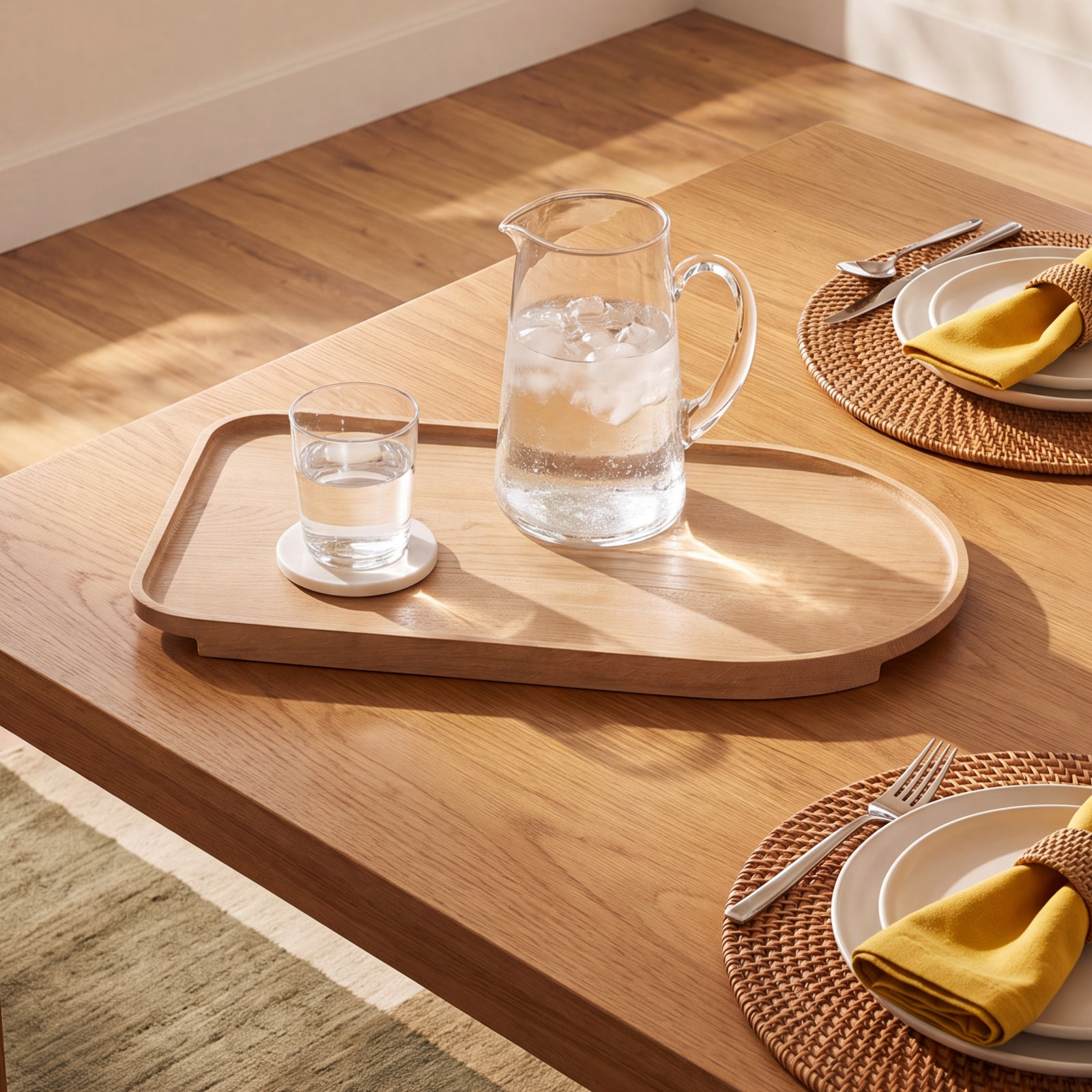 ZEN Oak Wood Cutting Board, 15.6"L x 9.8"W x 0.8"D