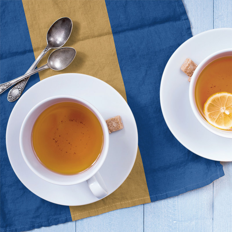 Stripe Tea Towel Kitchen Towel, Poly Twill, Blue/Gold Baseball
