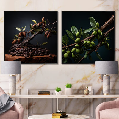 Cacao Mystical Mocha - Cacao Square Collage Set Of 2