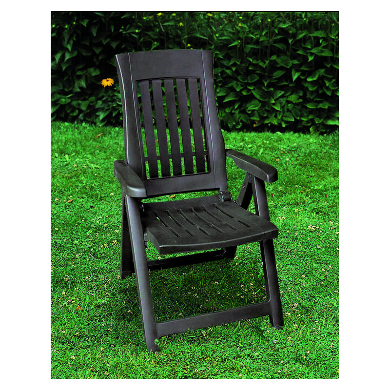 Chadha Plastic Patio Folding Chair Folding Chair, Anthracite