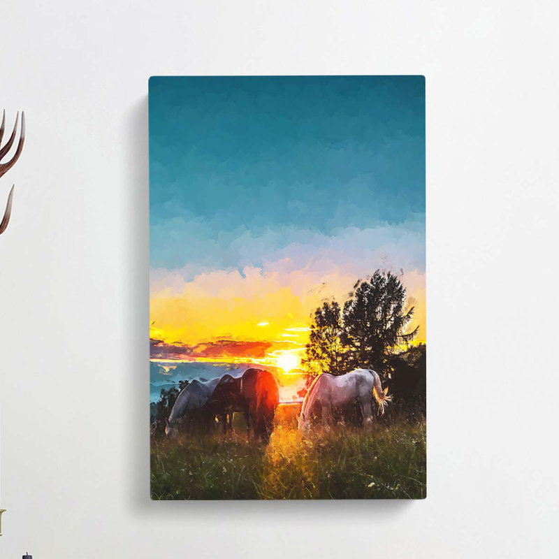 Sunrise Behind The Trees In Abstract - Wrapped Canvas Print, 76cm H x 50cm W x 3cm D