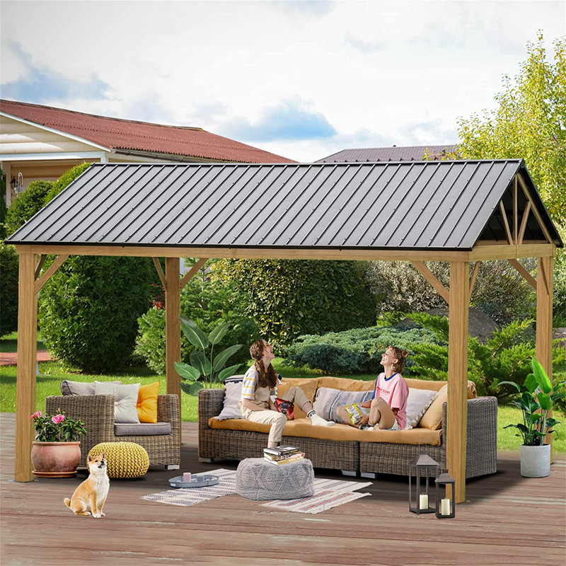 14 Ft. W x 12 Ft. D Aluminum Patio Gazebo, 14 ft W x 12 ft