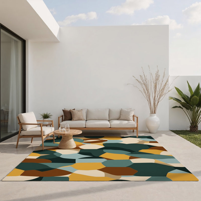 Tapis intérieur et extérieur Pixel Layered Land, Rectangle 1 pi 6 po x 2 pi 6 po
