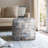 Savir Multi Transitional Abstract Hand-Woven Cotton Square Ottoman Pouf