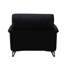 Chaise surdimensionnée en cuir noir - modèle avec siège en duvet luxueux et confortable