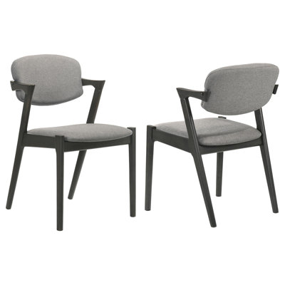 Chaise de salle à manger brune et grise (ensemble de 2)