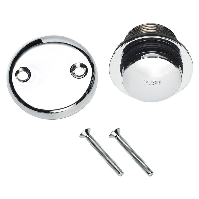 Toe Tap Bath Drain in Satin Nickel, Polished Chrome