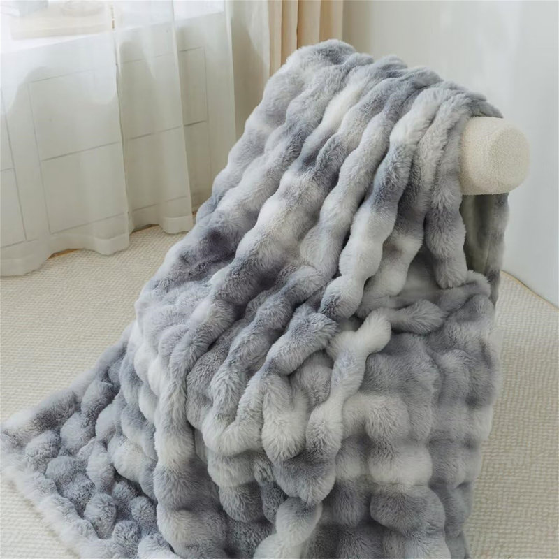 Bansri Throw Blanket, W203 x L153cm, Grey/White