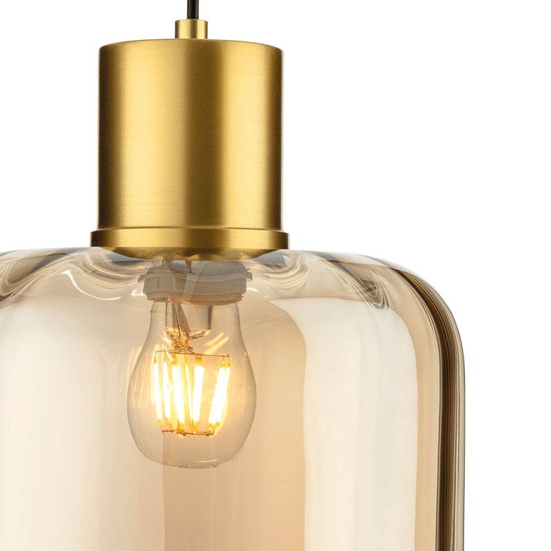 1 - Light Jar Pendant, Amber