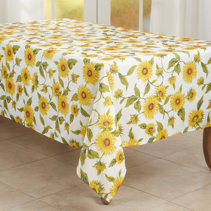 Sunflower Print Summer Fabric Tablecloth, 23 x 19 in