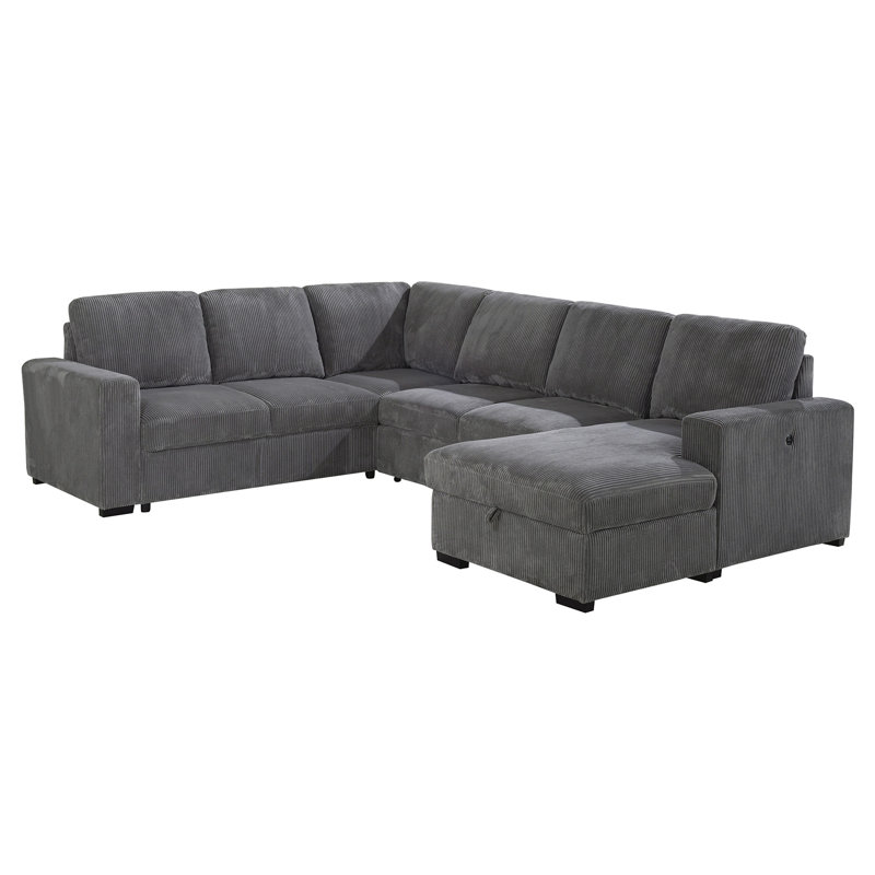 Melody Grey Sectional With Pullout
