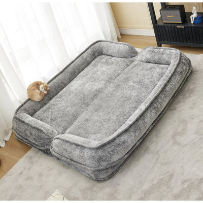 Lit double pour chien avec vidéo, paresseux, 21, 5 positions réglables, coussin moelleux, chenille, idéal pour la lecture dans le lit fourni, jeux de société