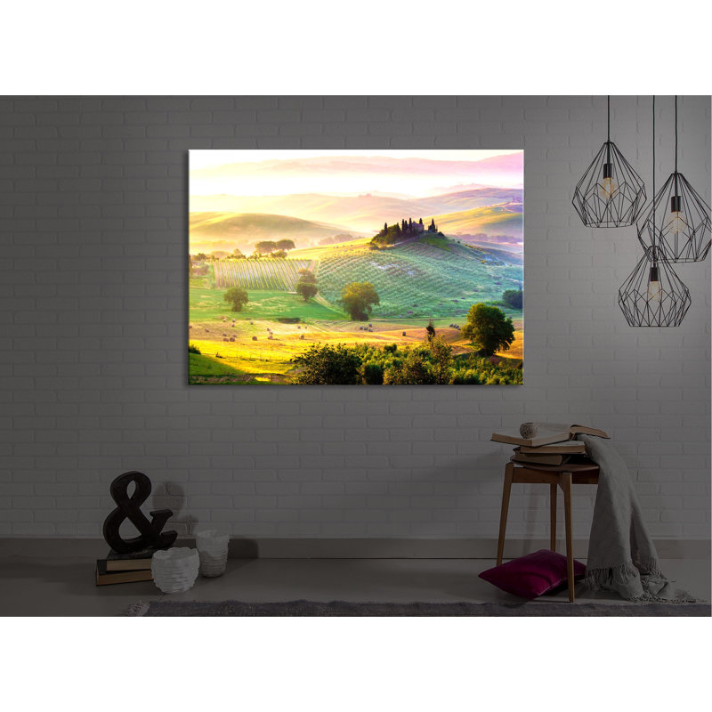 Beautiful Misty Tuscany Landscape by No - Wrapped Canvas Print, Without lighting, 60cm H x 80cm W x 4.5cm D