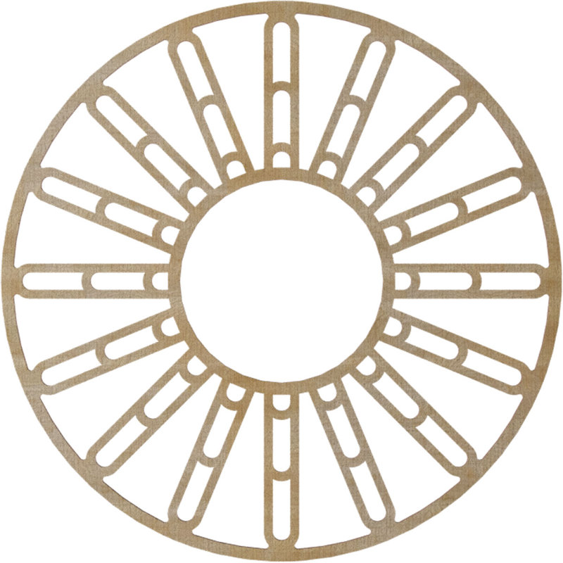Médaillon de plafond en bois Hale, H 36 po x l 36 po x P 0,25 po, Hickory
