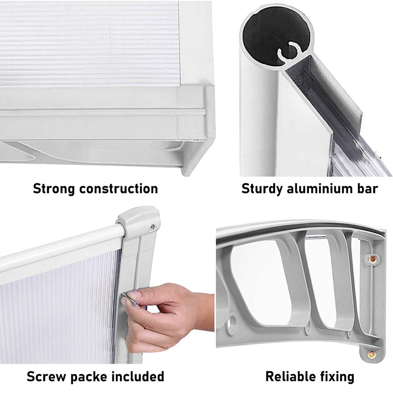 Dakota Fields 270 cm W x 98.5 cm D Retractable Door / Window Awning, White