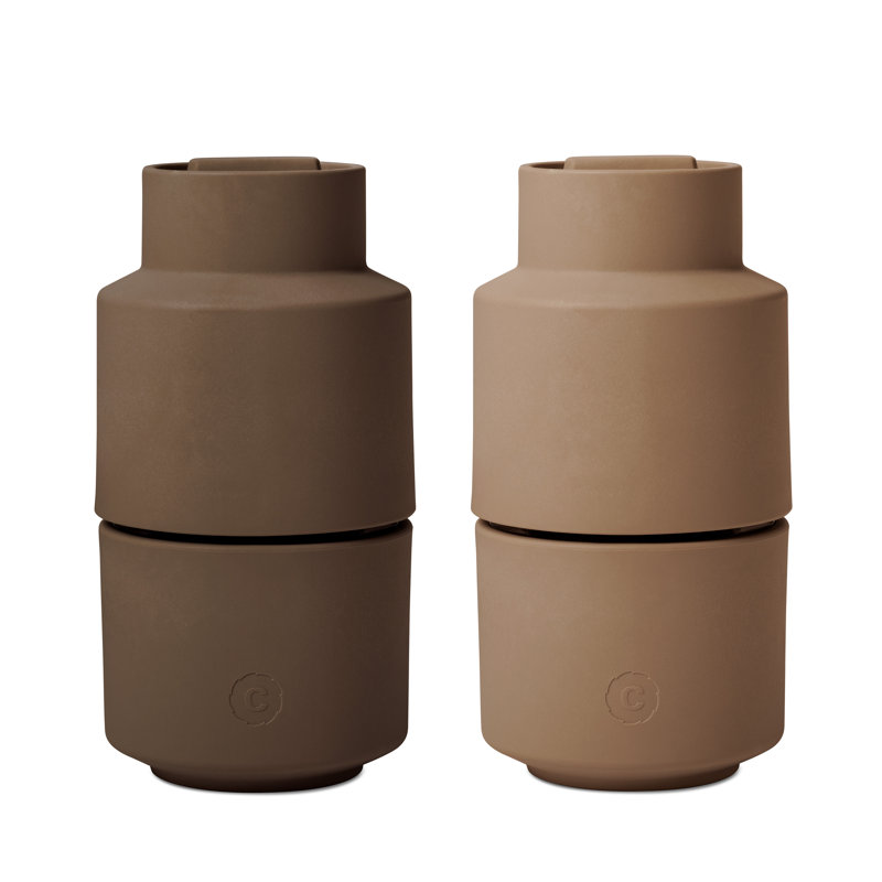 Brand Urban No Power Source Required / Manual Salt & Pepper Mill Set, Brown/Beige