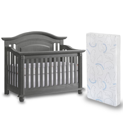 London Lane 2 Piece Nursery Set Includes 4 In 1 Convertible Crib (Arctic Gray) And Pure Bliss Mattress -  OxfordBaby, Composite_E65E7FB8-0872-47A3-A13C-320FDCF2A5D3_1715370471