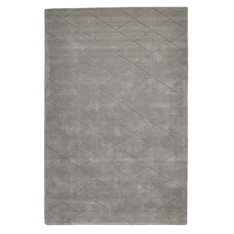 Tufted Wool Grey Rug, Rectangle 120 x 170cm