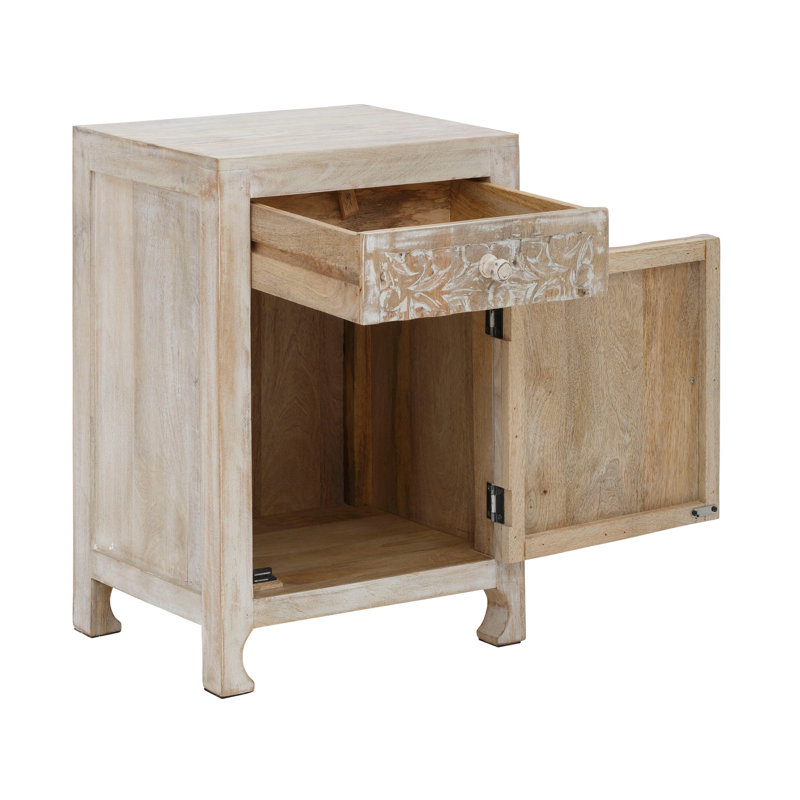 Deanna 50cm W Solid Wood Bedside Table