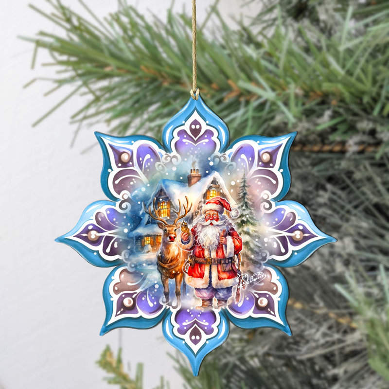 Grand ornement en bois décorations de Noël