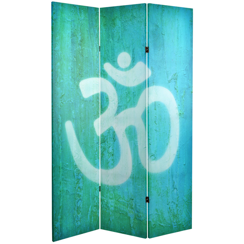 70.88" x 47.25" Zen Double Sided 3 Panel Room Divider, Yin Yang