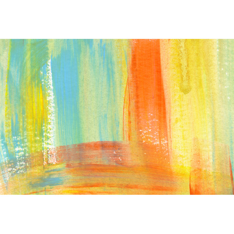 Fredkin Multicolor Smears On Canvas Painting, 8" H x 12" W  , No, Wrapped Canvas