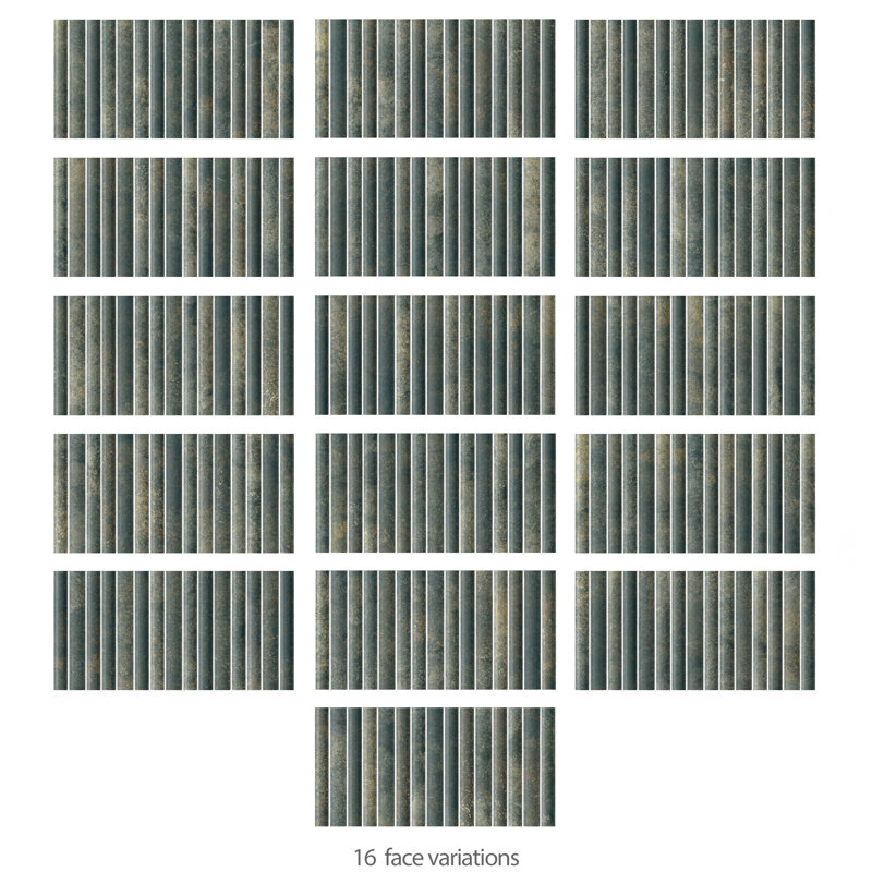 Rubik 5.88" x 11.75" Ceramic Patterned Tile, Green