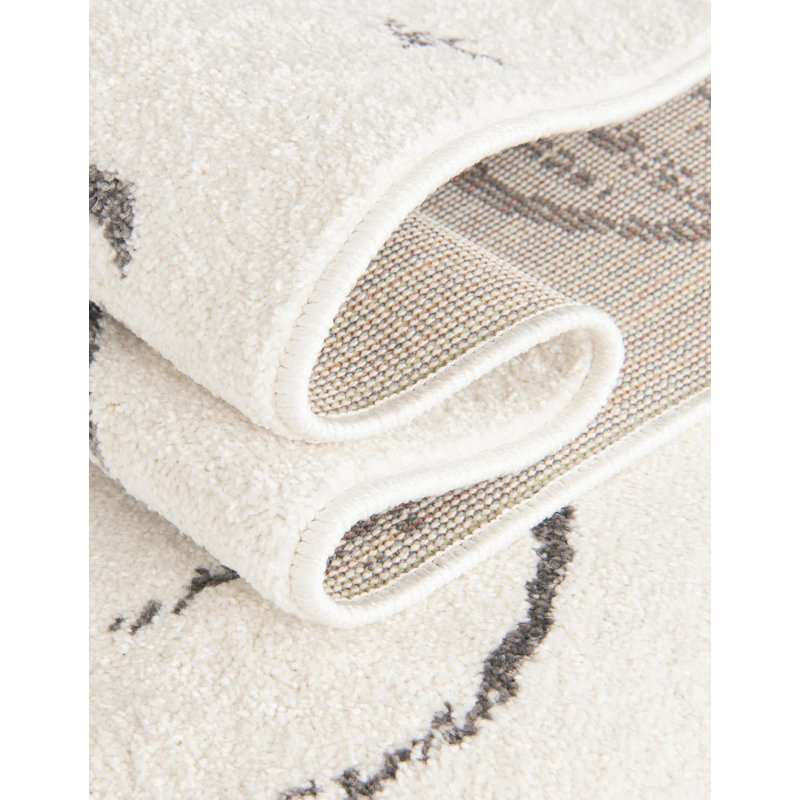 Machine Woven Polypropylene Plastic Rug, Rectangle 7'10" x 10', Ivory
