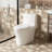 1.1/1.60 GPF Dualflush One Piece Toilet,Button On Tank Top Strap, Watersaving Elongated Comfort Height Floor Mounted, Soft Closing Seat,1000 Gram Map Flushing Score Toilet, Gloss White GW002