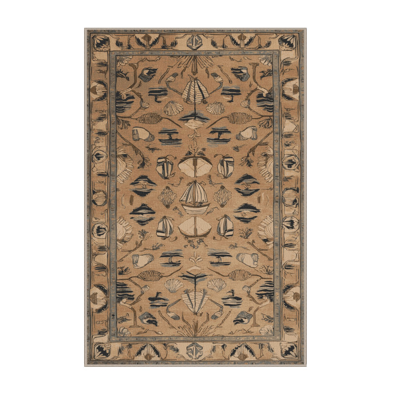 Tapis brun lavable à la machine, Rectangle 6 pi x 9 pi