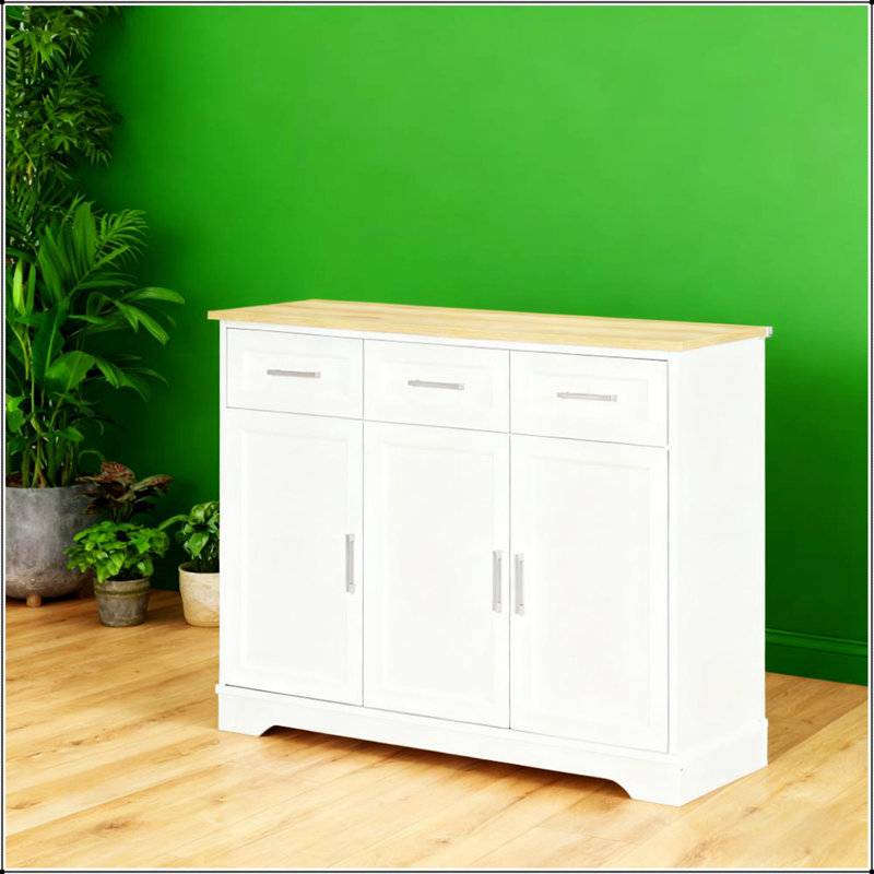 Kitchen Island Dining Room Cabinet With Spacious Storage And Adjustable Shelving For Modern Home Organization